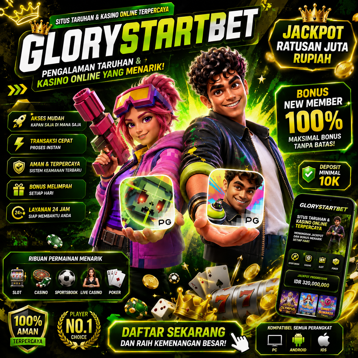 Thumbnail 1 of 3, Poster, GLORYSTARTBET | Pengalaman Taruhan & Kasino Online yang Menarik designed and sold by GLORYSTARTBET.